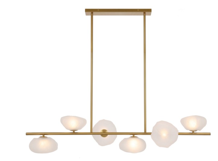 ZECCA 6 LIGHT LINEAR PENDANT ANTIQUE GOLD